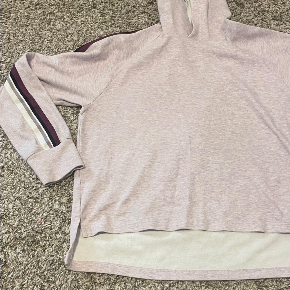 Zella high low light purple cropped hoodie